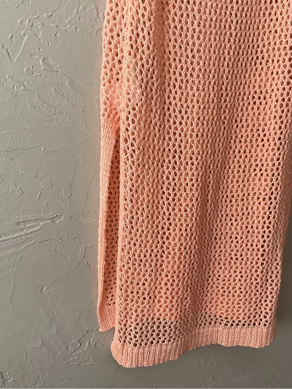 Roxy Peach Open-Knit Sleeveless Coverup